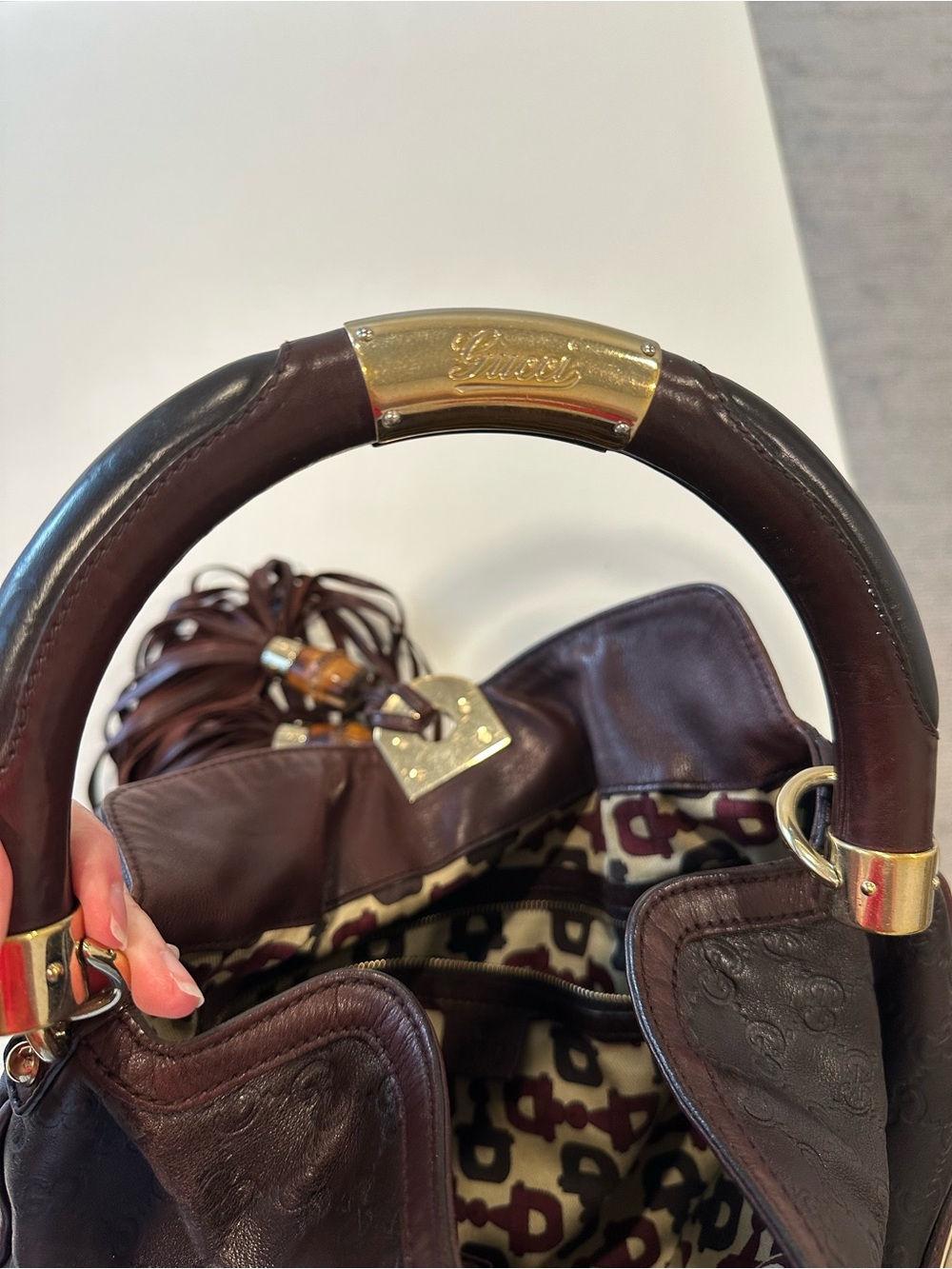 Authentic Gucci Guccissima Indy brown bag - Picture 3 of 8
